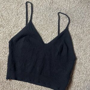 black knitwearr tank top